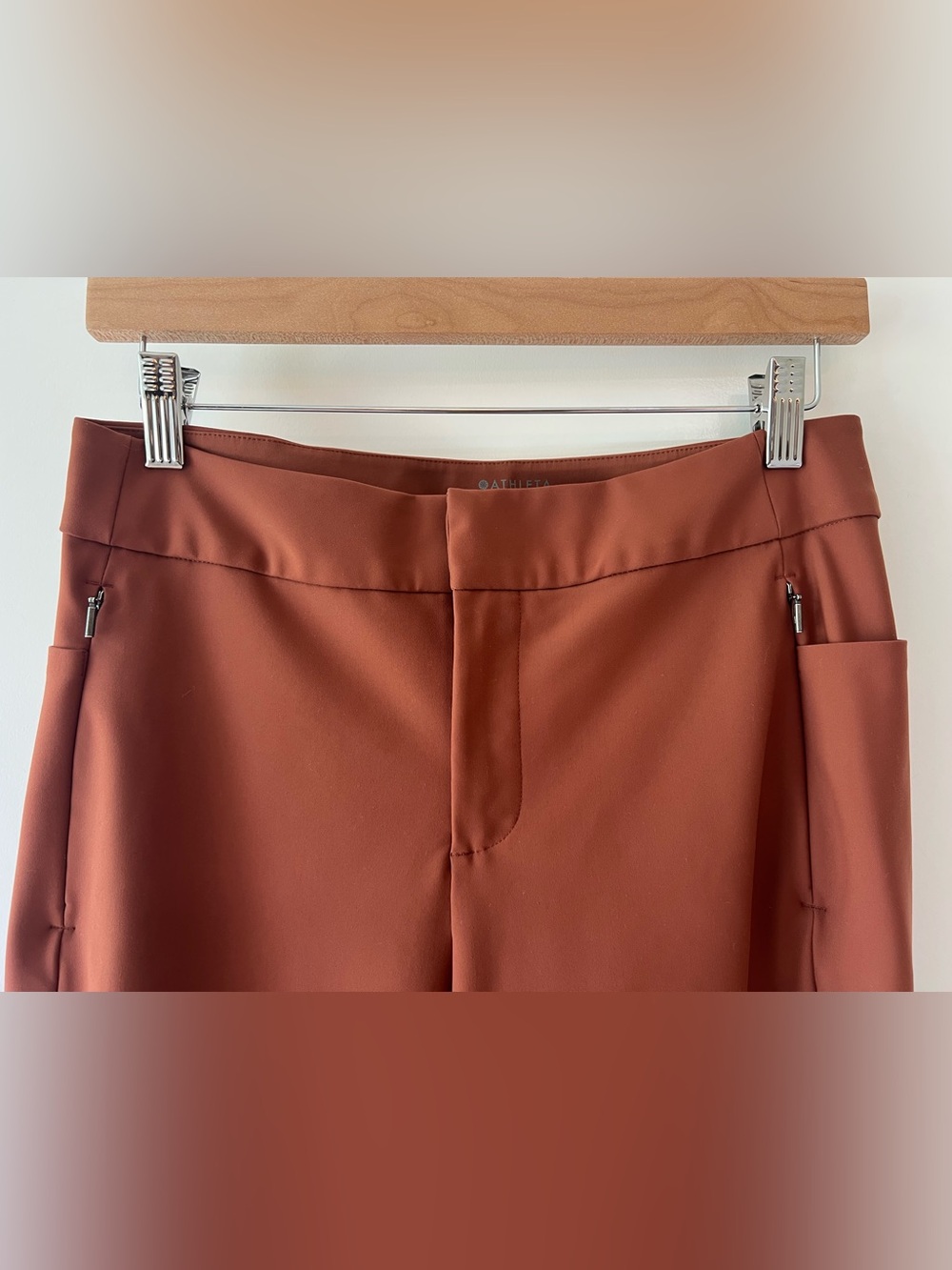 Athleta Stellar Office Travel Pants Sz 6 Rust Brown Athleisure Skinny Trouser - Picture 3 of 10